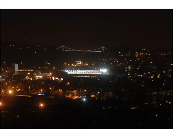 Ashton Gate Illuminated: A Nighttime Glance at Bristol City's Football Stadium