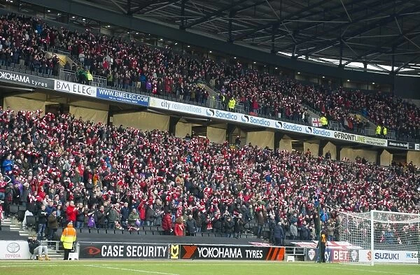 Over 5, 000 Bristol City Fans Unite in Sea of Scarves at MK Dons Match, Sky Bet League One