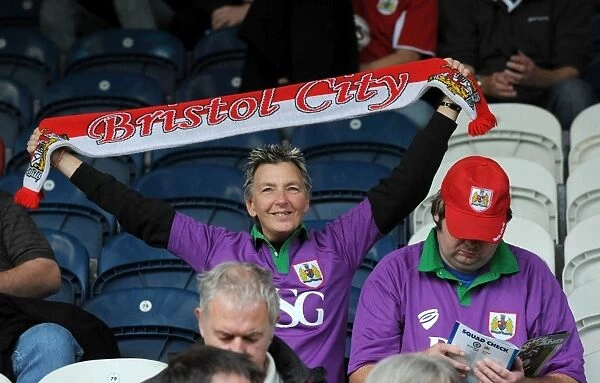 Bristol City Fans in Action at Rochdale AFC Match, Sky Bet League One, 2014