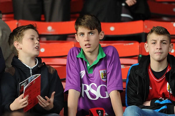 Bristol City Fans Cheering at Swindon Town's County Ground, November 2014