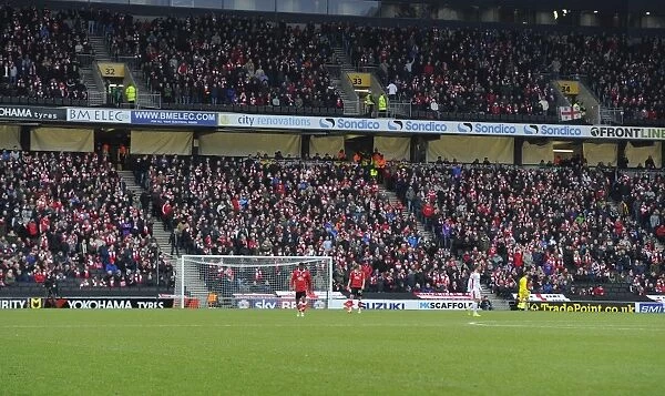 Bristol City Fans Passionate Support at MK Dons vs. Bristol City, Sky Bet League One (February 7, 2015)