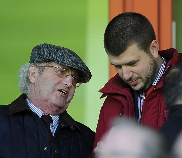Bristol City FC: Chairman Keith Dawe and Vice Chairman Jon Lansdown at Walsall's Banks Stadium (12 / 04 / 2014)