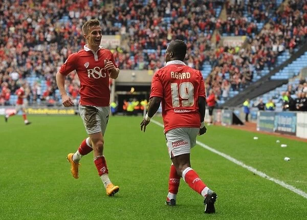 Bristol City Football Club: Kieran Agard and Team Celebrate Victory Against Coventry City, October 18, 2014