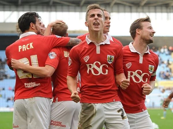 Bristol City: Joe Bryan and Scott Wagstaff Celebrate Winning Goal vs. Coventry City, Sky Bet League One - October 18, 2014