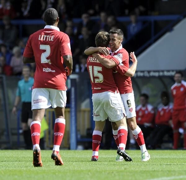 Bristol City: Luke Freeman and Sam Baldock's Thrilling Goal Celebration vs Rochdale AFC in Sky Bet League One (2014)