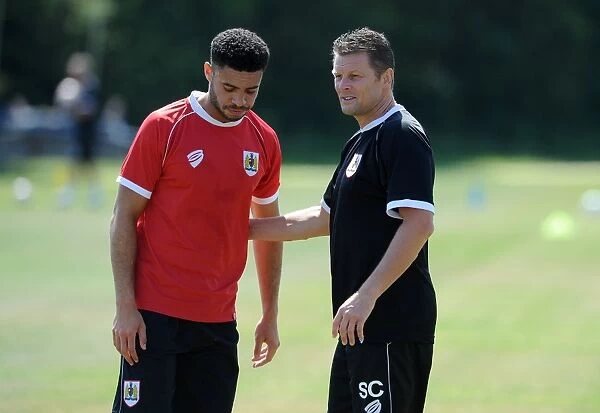 Bristol City Manager and Derrick Williams during Pre-Season Training (July 2014)