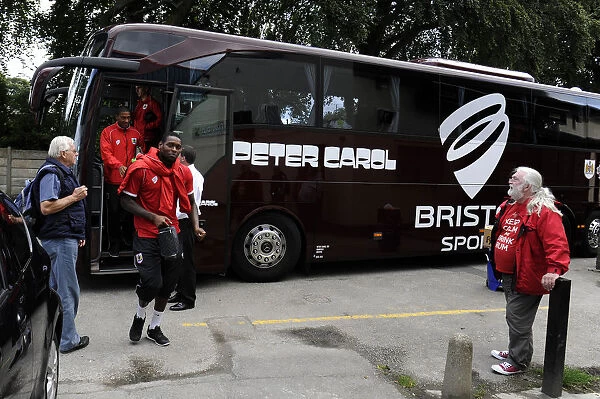 Bristol City Players Arrive at Rochdale's Spotland Stadium Ahead of Sky Bet League One Clash
