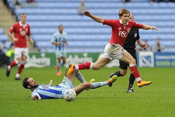 Bristol City vs Coventry City: Intense Moment as Luke Freeman is Tackled by James O'Brien