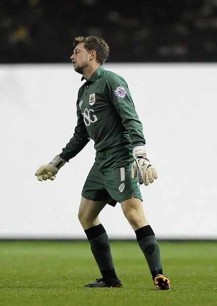 Bristol City's Frank Fielding Looks Disappointed in 1-2 Loss to Oxford United in Capital One Cup