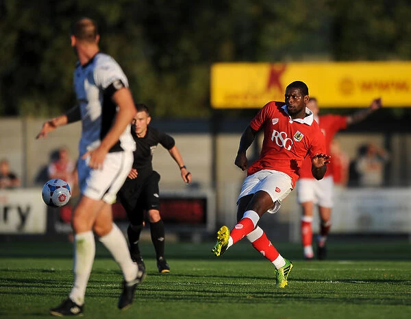 Bristol City's Jay Emmanuel-Thomas: Pursuing Victory - Pre-Season Goal Attempt at Woodspring Stadium (2014)
