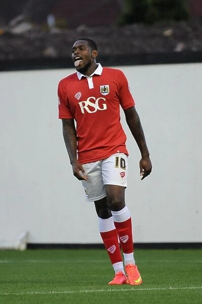 Bristol City's Jay Emmanuel-Thomas Reacts to Wide Shot in Bristol City v Oxford United Match