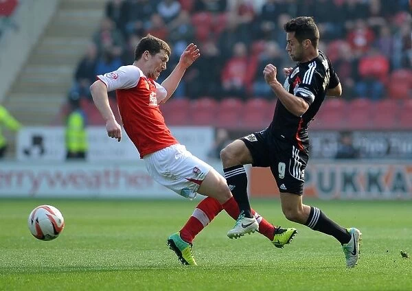 Bristol City's Sam Baldock Fights for Possession Against Rotherham United - Sky Bet League One, 2014