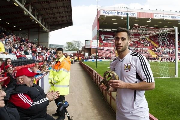 Bristol City's Sam Baldock Receives Player of the Season Award from Disabled Fan Rob Wood