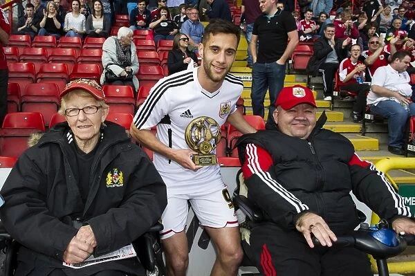 Bristol City's Sam Baldock Receives Player of the Season Award from Disabled Fan Rob Wood