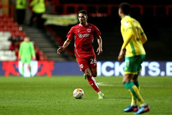 Bristol City's Zak Vyner Charges Forward Against Norwich City in Sky Bet Championship Clash