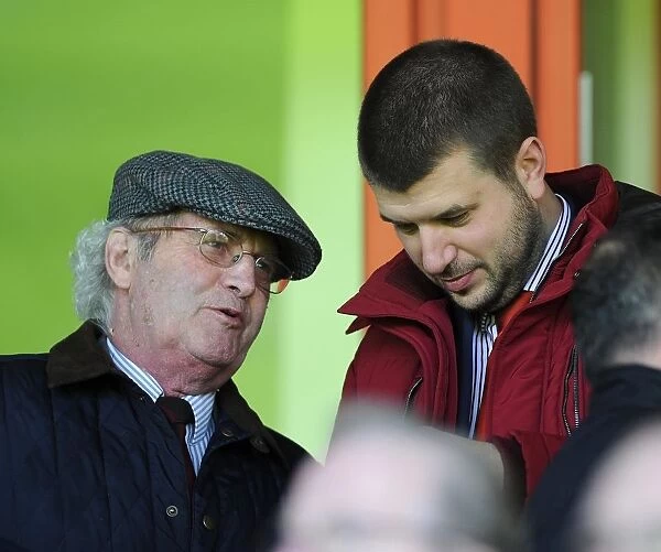 Chairman Keith Dawe and Vice Chairman Jon Lansdown of Bristol City FC at Walsall's Banks Stadium during Sky Bet League One Match, 12th April 2014
