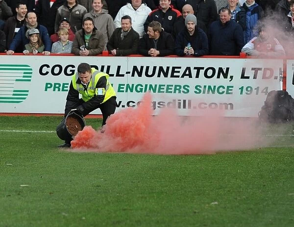 Disruptive Fan Behavior at Tamworth vs. Bristol City FA Cup Match: Stewards Intervene - Football Image