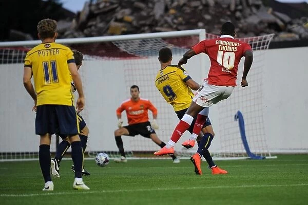 Jay Emmanuel-Thomas Aims for Goal: Bristol City vs Oxford United, Capital One Cup First Round