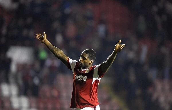 Jay Emmanuel-Thomas of Bristol City Thanks Fans after Win against Swindon Town, March 2014