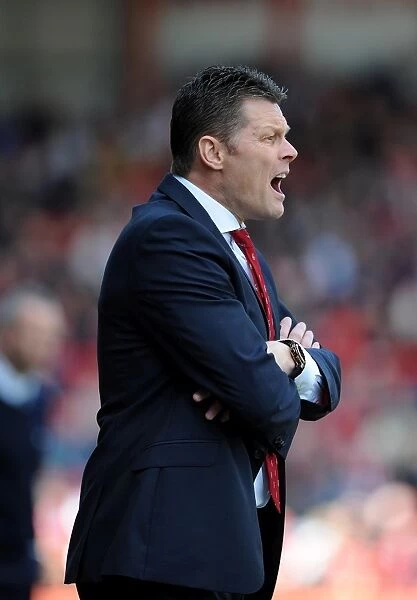 Steve Cotterill Leads Bristol City on the Football Field Against Notts County, 2014