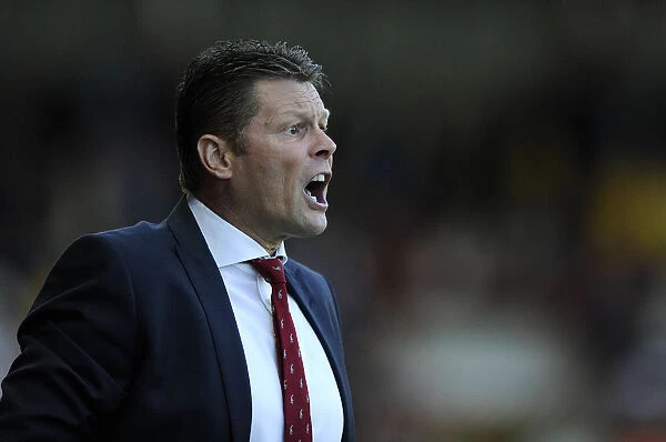 Steve Cotterill Shouting Instructions at Ashton Gate: Bristol City vs Oxford United, Capital One Cup First Round