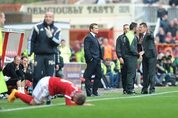 Steve Cotterill's Heated Argument with Fourth Official during Swindon Town vs. Bristol City Match
