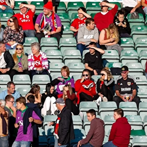 Bristol City Fans in Action at Huish Park Stadium during Yeovil Town vs. Bristol City Pre-Season Friendly, 2015