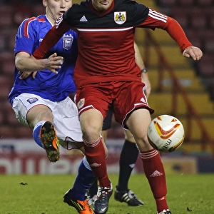 Intense Moment: Young Star Cline's Battle in FA Youth Cup Third Round Proper at Ashton Gate Stadium