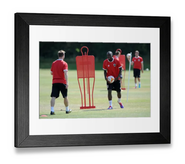 Framed Print : Bristol City Football Club: Gus Mafuta in Training (July 2, 2014)