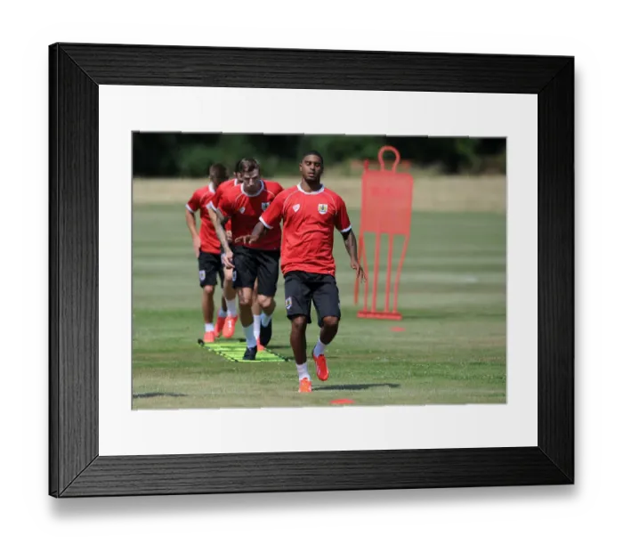 Framed Print : Bristol City FC: Mark Little in Deep Focus during Training (July 2, 2014)