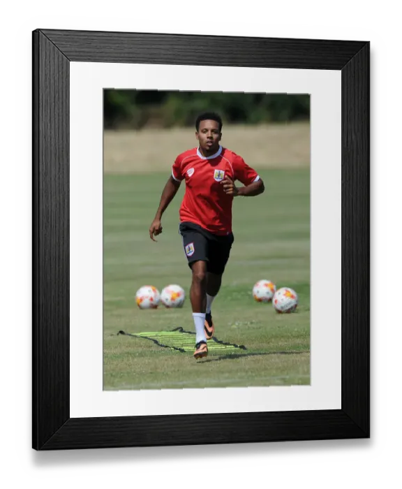 Framed Print : Bristol City's Korey Smith in Focus: Training Intensely (July 2014)