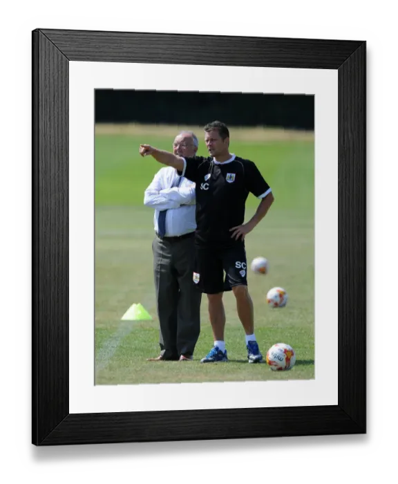 Framed Print : Steve Cotterill Leads Bristol City Football Training Session, July 2014