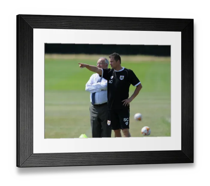 Framed Print : Steve Cotterill Leads Bristol City Training Session, July 2014 Framed Print : Steve Cotterill Leads Bristol City Training Session, July 2014