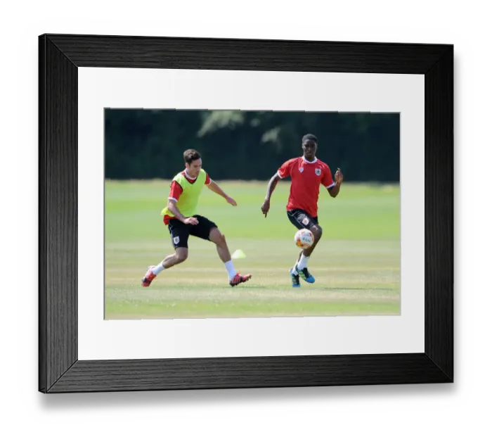Framed Print : Bristol City Football Club: Greg Cunningham and Jordan Wynter in Training (July 2, 2014)