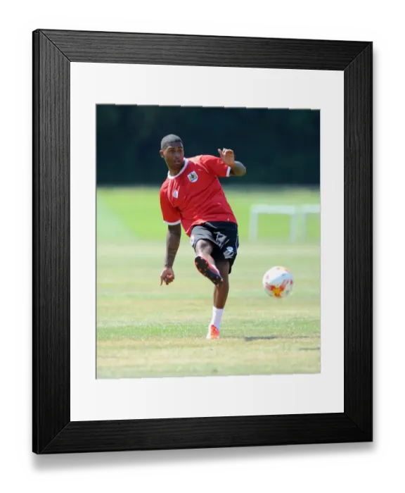 Framed Print : Bristol City FC: Mark Little in Intense Training Focus (July 2, 2014)