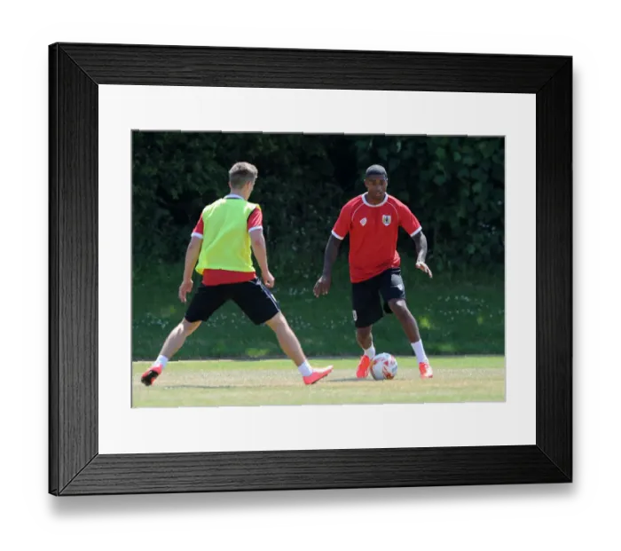 Framed Print : Bristol City FC: Mark Little in Intense Training Focus (July 2, 2014)