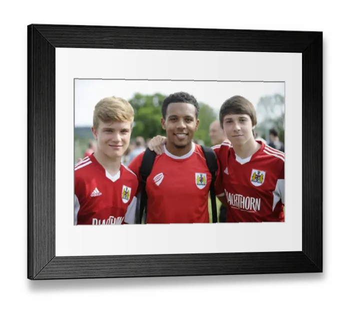 Framed Print : Bristol City's New Signing Korey Smith Meets Fans at Portishead Town Pre-Season Friendly