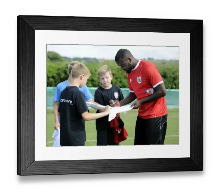 Framed Print : Bristol City's Karleigh Osborne Interacts with Young Fans at Portishead Town Pre-Season Match Framed Print : Bristol City's Karleigh Osborne Interacts with Young Fans at Portishead Town Pre-Season Match