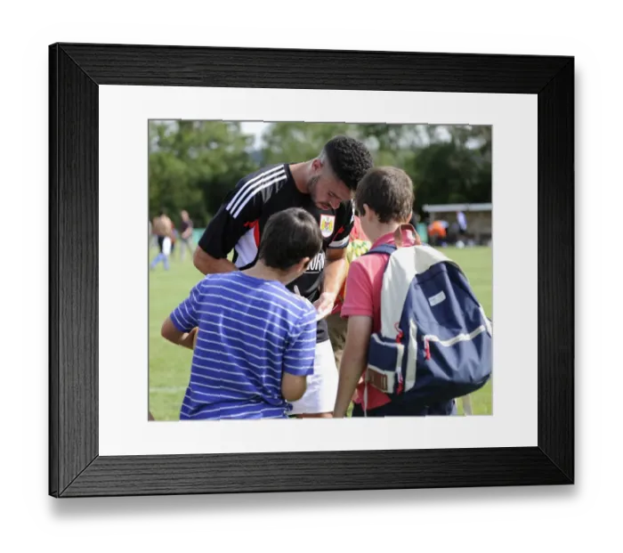 Framed Print : Bristol City's Derrick Williams Greets Fans at Portishead Town Pre-Season Friendly Framed Print : Bristol City's Derrick Williams Greets Fans at Portishead Town Pre-Season Friendly