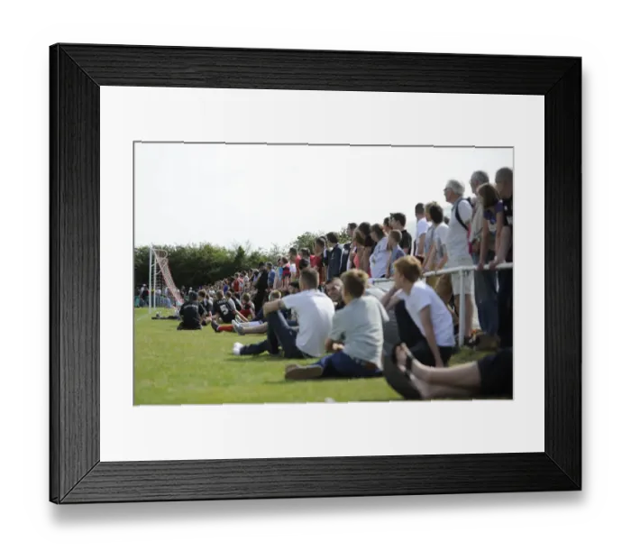 Framed Print : Bristol City Fans Watching Pre-Season Match against Portishead Town, July 2014