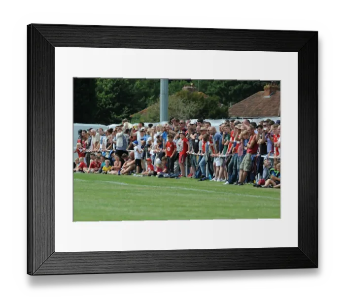 Framed Print : Bristol City Fans Gathered at Portishead's The Playing Fields for Pre-Season Match Framed Print : Bristol City Fans Gathered at Portishead's The Playing Fields for Pre-Season Match