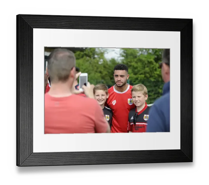 Framed Print : Derrick Williams of Bristol City Mingles with Fans at Portishead Town Pre-Season Friendly Framed Print : Derrick Williams of Bristol City Mingles with Fans at Portishead Town Pre-Season Friendly