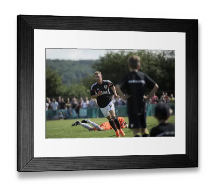 Framed Print : Scott Wagstaff's Goal Celebration: Portishead Town vs. Bristol City Pre-Season Friendly, July 2014