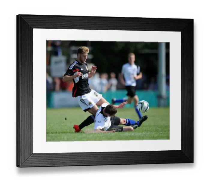 Framed Print : Portishead Town vs. Bristol City: Wes Burns vs. Rob Silvers - Intense Football Rivalry Framed Print : Portishead Town vs. Bristol City: Wes Burns vs. Rob Silvers - Intense Football Rivalry
