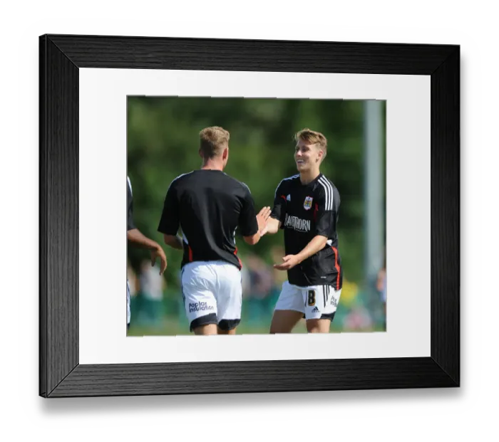 Framed Print : Bristol City's Scott Wagstaff and Luke Freeman Celebrate Goal in Portishead Town Friendly, July 2014 Framed Print : Bristol City's Scott Wagstaff and Luke Freeman Celebrate Goal in Portishead Town Friendly, July 2014
