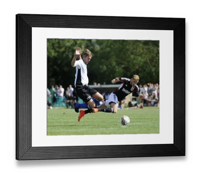 Framed Print : Bristol City's Wes Burns Fouled by Portishead's Aaron Hill during Pre-Season Friendly
