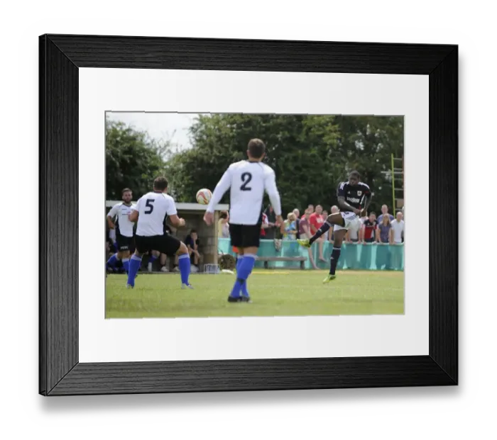Framed Print : Jay Emmanuel-Thomas Aims for Goal: Portishead Town vs. Bristol City Pre-Season Friendly Framed Print : Jay Emmanuel-Thomas Aims for Goal: Portishead Town vs. Bristol City Pre-Season Friendly