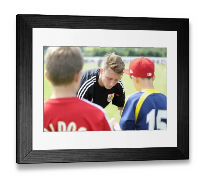 Framed Print : Bristol City's Luke Freeman Signs Autographs at Portishead Town Pre-Season Friendly Framed Print : Bristol City's Luke Freeman Signs Autographs at Portishead Town Pre-Season Friendly