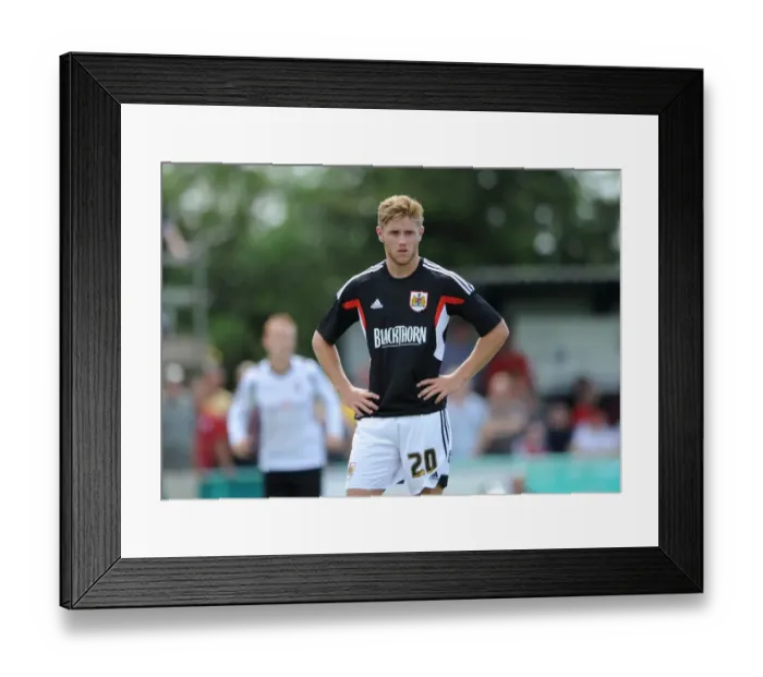 Framed Print : Wes Burns in Action: Portishead Town vs. Bristol City Pre-Season Friendly Framed Print : Wes Burns in Action: Portishead Town vs. Bristol City Pre-Season Friendly