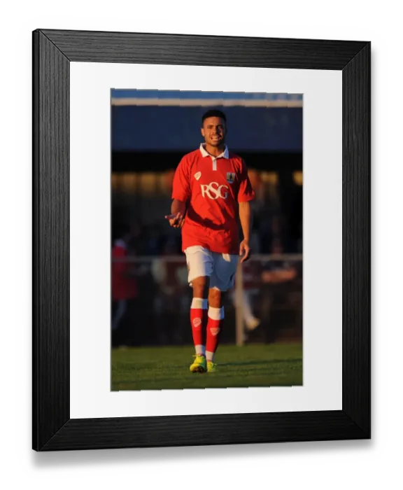 Framed Print : Derrick Williams of Bristol City in Action at Weston Super Mare's Woodspring Stadium (09.07.2014) Framed Print : Derrick Williams of Bristol City in Action at Weston Super Mare's Woodspring Stadium (09.07.2014)